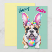  Happy Easter Bunny French Bulldog Feiertagskarte (Vorne/Hinten)