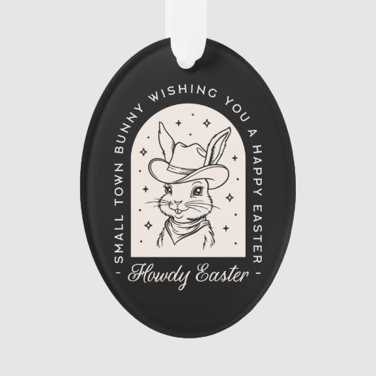 Happy Easter bunny funny dark western theme black Ornament (Vorderseite)