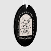 Happy Easter bunny funny dark western theme black Ornament (Vorderseite)