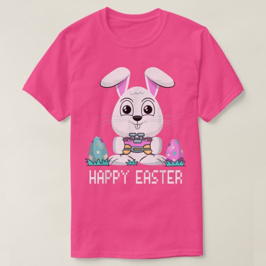 Happy Easter Bunny Gaming Controller Eggs Video Ga T-Shirt (Design vorne)