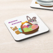 "HAPPY EASTER" BUNNY GETRÄNKEUNTERSETZER (Linke Seite)