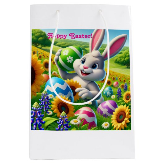 Happy “Easter Bunny” Gift Bag Mittlere Geschenktüte (Vorderseite)
