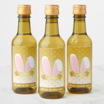 Happy Easter Bunny Golden Blue Mini Weinkeller Set