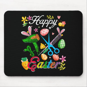 Happy Easter Bunny Hair Stylist Tools Job Team Hun Mousepad