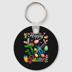 Happy Easter Bunny Hair Stylist Tools Job Team Hun Schlüsselanhänger