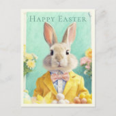 HAPPY EASTER BUNNY Holiday Postcard Feiertagspostkarte (Vorderseite)