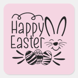 Happy Easter Bunny Holiday Quadratischer Aufkleber