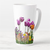 Happy Easter Bunny im Tulip Garden Milchtasse (Rechte Ecke)