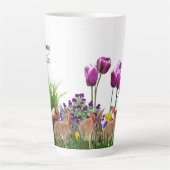 Happy Easter Bunny im Tulip Garden Milchtasse (Vorderseite)