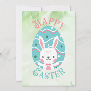 Happy Easter Bunny in Egg Editable Ferienkarte Feiertagskarte