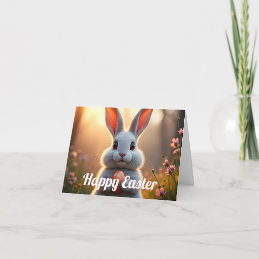 Happy Easter Bunny in the magic of spring Karte (Vorderseite)