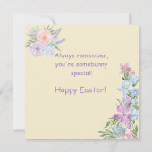 Happy Easter Bunny in Watercolor Flowers (Rückseite)