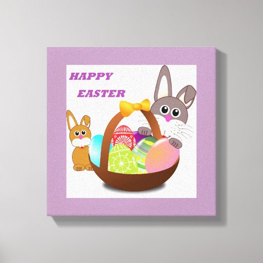 "HAPPY EASTER" BUNNY LEINWANDDRUCK (Vorderseite)
