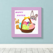 "HAPPY EASTER" BUNNY LEINWANDDRUCK (Insitu (Holzboden))
