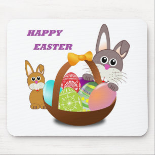 "HAPPY EASTER" BUNNY MOUSEPAD