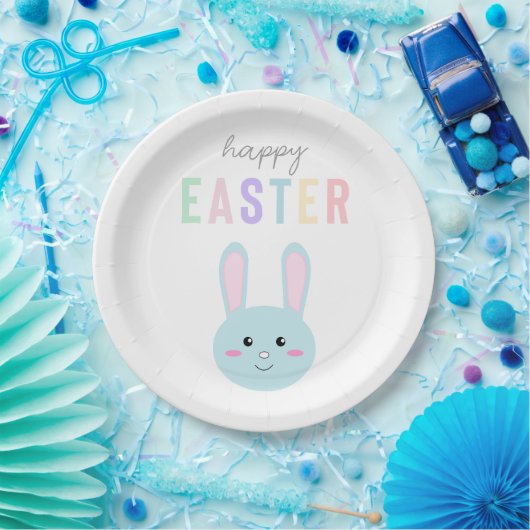 Happy Easter Bunny Niedlich Simple Pastel Modern Pappteller (Party)