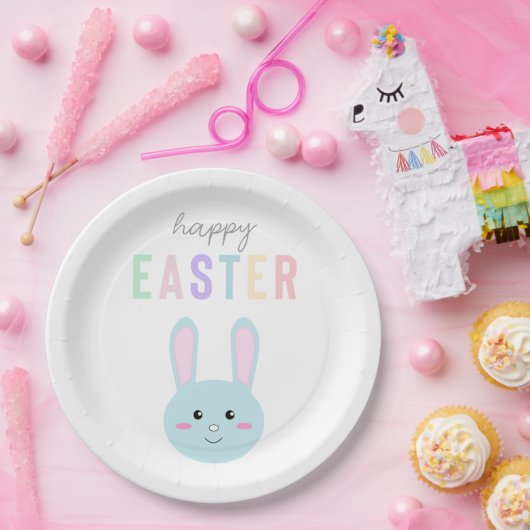 Happy Easter Bunny Niedlich Simple Pastel Modern Pappteller (Party)