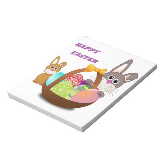 "HAPPY EASTER" BUNNY NOTIZBLOCK (Rotiert)