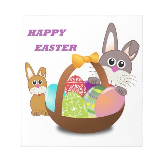 "HAPPY EASTER" BUNNY NOTIZBLOCK (Vorderseite)