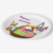 "HAPPY EASTER" BUNNY PAPPTELLER (Schrägansicht)