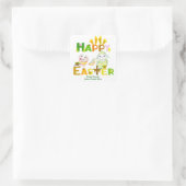 Happy Easter Bunny Party Crafts DIY Projekt Niedli Quadratischer Aufkleber (Tasche)