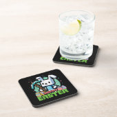 Happy Easter Bunny Pixel Game  Getränkeuntersetzer (Rechte Seite)