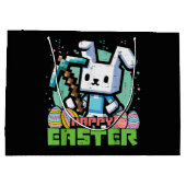 Happy Easter Bunny Pixel Game  Große Geschenktüte (Rückseite)