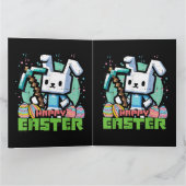 Happy Easter Bunny Pixel Game  Karte (Innenseite)