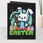 Happy Easter Bunny Pixel Game  Karte (Rückseite)