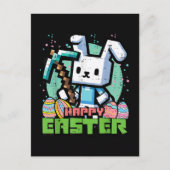 Happy Easter Bunny Pixel Game  Postkarte (Vorderseite)