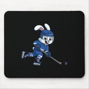 Happy Easter Bunny Playing Ice Hockey Ostersport Mousepad