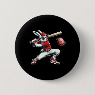 Happy Easter Bunny Playing Sell Ostersport Kinder Button