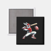 Happy Easter Bunny Playing Sell Ostersport Kinder Magnet (Vorderseite/Rückseite)