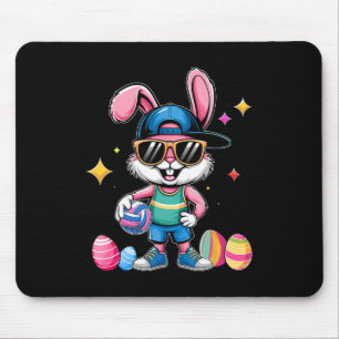 Happy Easter Bunny Playing Volleybyll Ostersport Mousepad