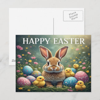 Happy Easter Bunny Postcard Postkarte