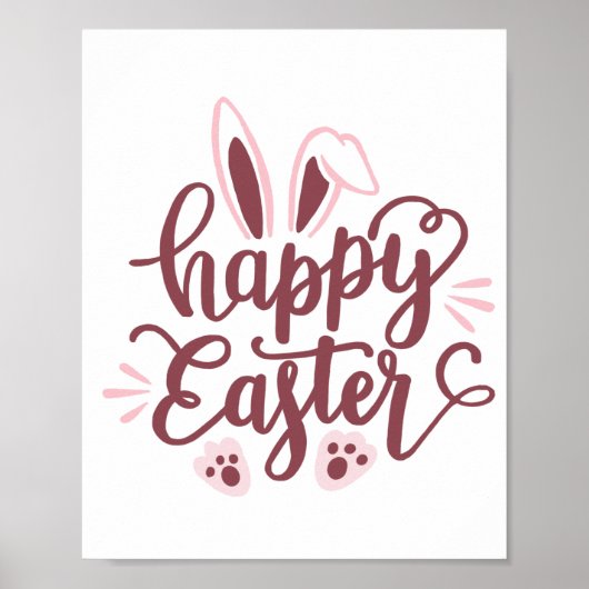 Happy Easter Bunny Poster - Niedlicher Frühlingsta (Vorne)