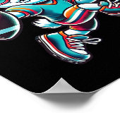 Happy Easter Bunny Quarterback Receiver Football B Poster (Ecke)