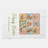 Happy Easter Bunny Quilt Pattern Family  Geschirrtuch (Horizontal)