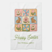 Happy Easter Bunny Quilt Pattern Family  Geschirrtuch (Vertikal)