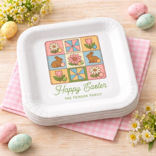 Happy Easter Bunny Quilt Pattern Family  Pappteller