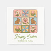 Happy Easter Bunny Quilt Pattern Family Serviette (Vorderseite)