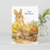 Happy Easter Bunny Rabbit Baby Shower Invitation Einladung (Stehend Vorderseite)
