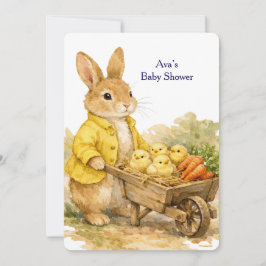 Happy Easter Bunny Rabbit Baby Shower Invitation Einladung