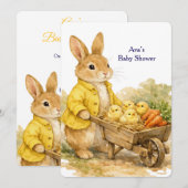 Happy Easter Bunny Rabbit Baby Shower Invitation Einladung (Vorne/Hinten)