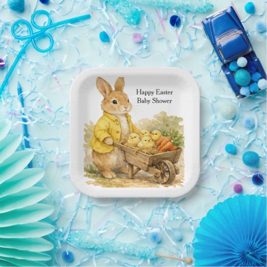 Happy Easter Bunny Rabbit Baby Shower Pappteller (Party)