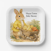 Happy Easter Bunny Rabbit Baby Shower Pappteller (Vorderseite)