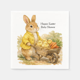 Happy Easter Bunny Rabbit Baby Shower Serviette