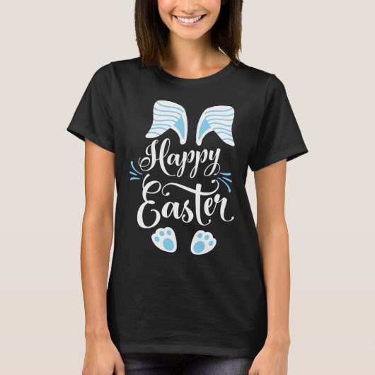 Happy Easter Bunny Rabbit Face Easter Day Men Boys T-Shirt (Vorderseite)