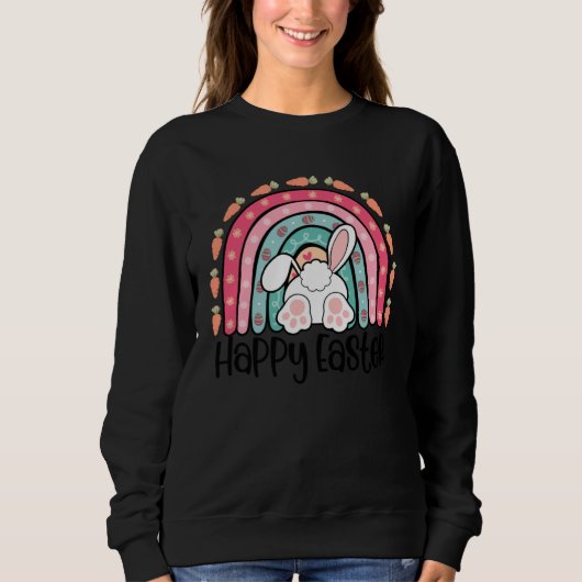 Happy Easter Bunny Rabbit Face Easter Day Women G Sweatshirt (Vorderseite)