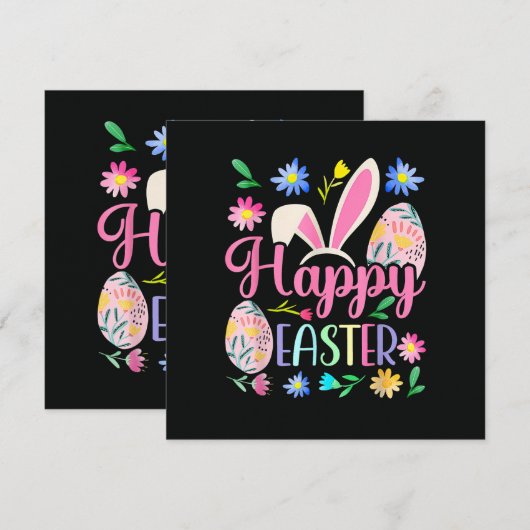 Happy Easter Bunny Rabbit Face Funny (Vorne/Hinten)